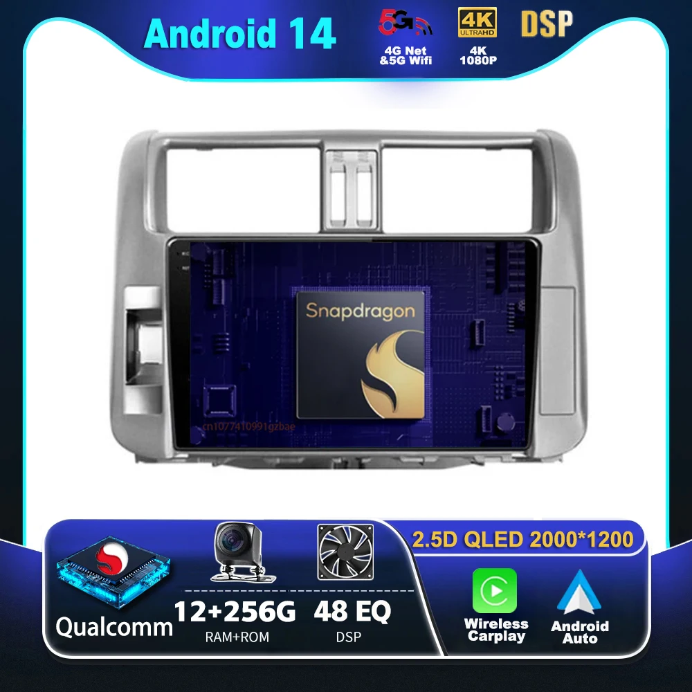 Android 14 Carplay Car Radio For Toyota Land Cruiser Prado 150 2009- 2013 Multimedia Video Player Navigation GPS Stereo 2Din DVD
Android 14 Carplay Car Radio For Toyota Land Cruiser Prado 150 2009- 2013 Multimedia Video Player Navigation GPS Stereo 2Din DVD