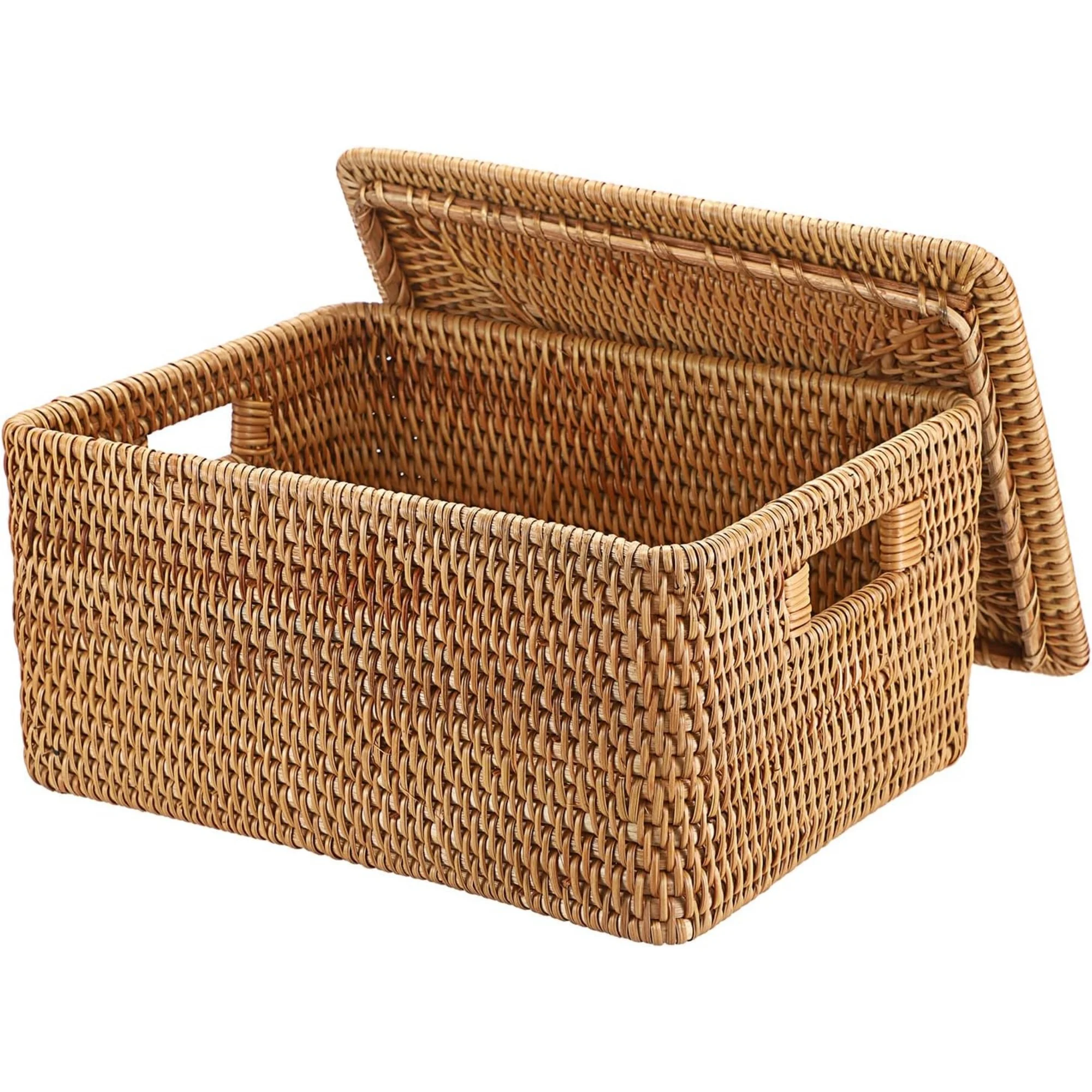 Wicker Storage Bins with Lid Handwoven Rattan Baskets Rectangular Decorative Shelf Baskets Bin with Handles Household Basket Boxes for Home Organizing,13.2"L x10.2"W x6.7"H
Wicker Storage Bins with Lid Handwoven Rattan Baskets Rectangular Decorative Shelf Baskets Bin with Handles Household Basket Boxes for Home Organizing,13.2"L x10.2"W x6.7"H