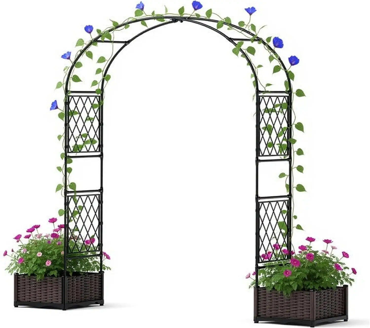 Metal Garden Arch with 2 Planter Boxes, Weather-Resistant Arbor Trellis, Decorative Wedding Arch Frame for Climbing Plants
Metal Garden Arch with 2 Planter Boxes, Weather-Resistant Arbor Trellis, Decorative Wedding Arch Frame for Climbing Plants