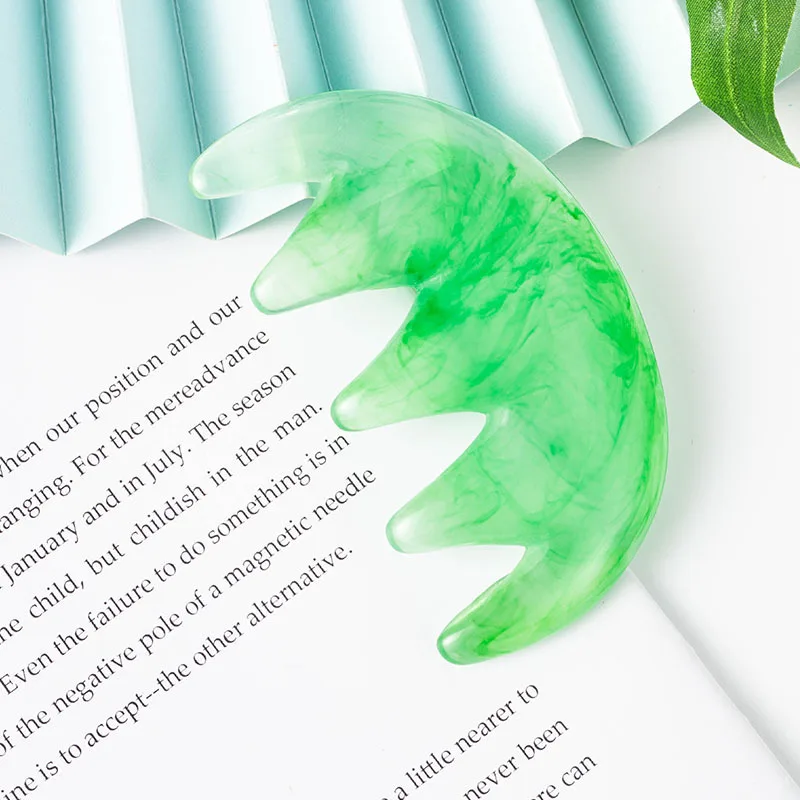 Big Teeth Head Acupoint Green 5-Tooth Meridian Blood Massage Comb Resin Large-Tooth Head Massage Tool 5-Paw Half Round Shap Comb
Big Teeth Head Acupoint Green 5-Tooth Meridian Blood Massage Comb Resin Large-Tooth Head Massage Tool 5-Paw Half Round Shap Comb