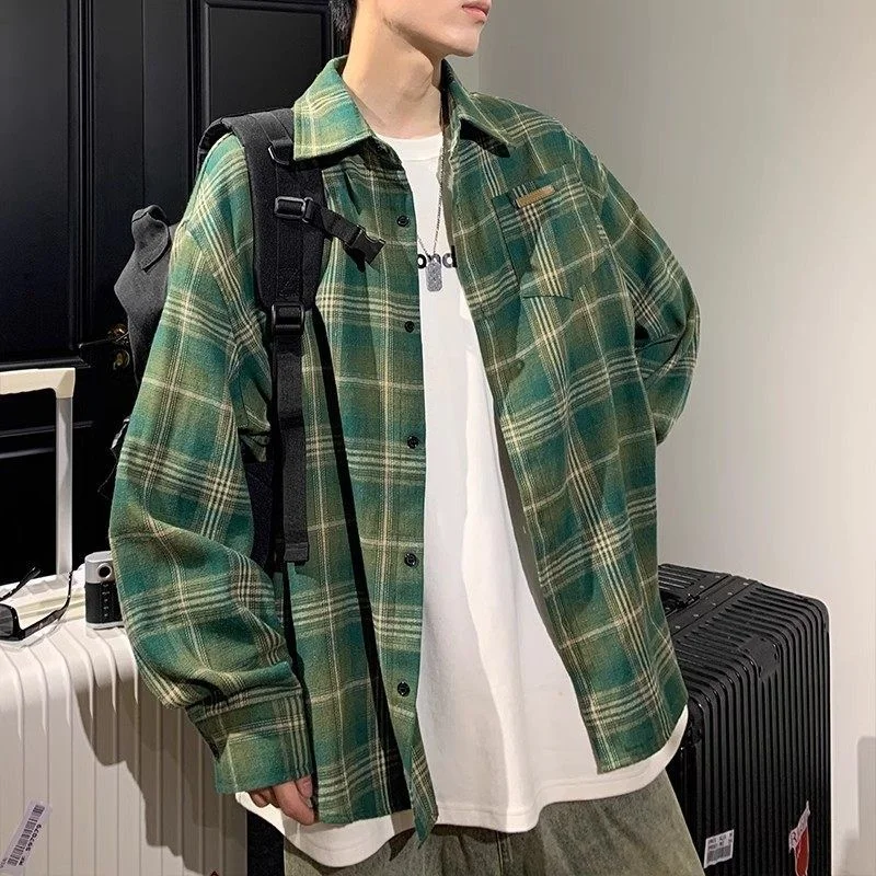Мужская свободная рубашка в клетку с длинным рукавом в американском стиле, рабочая куртка, винтажный бренд, повседневная мода, молодежная культура
Мужская свободная рубашка в клетку с длинным рукавом в американском стиле, рабочая куртка, винтажный бренд, повседневная мода, молодежная культура