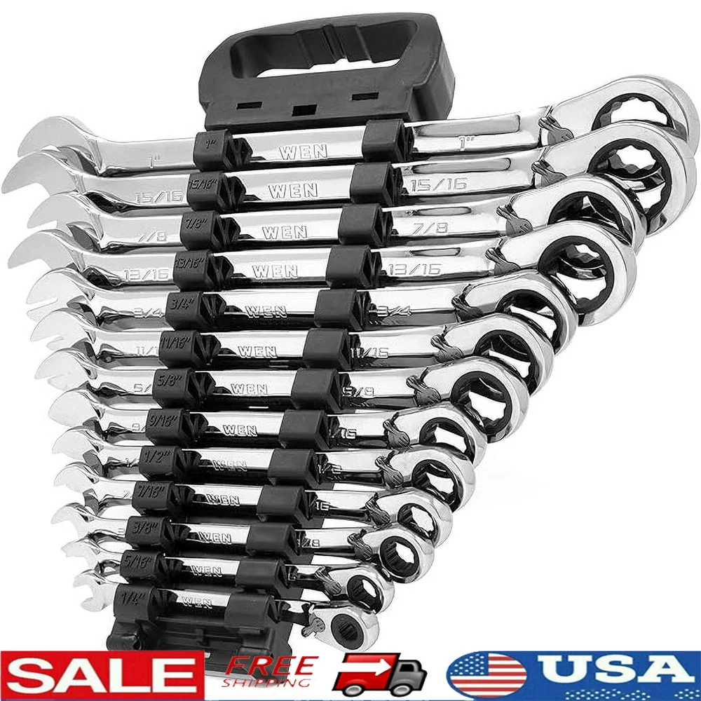 13-Piece Professional Reversible Ratcheting Wrench Set with 72 Teeth Storage Rack Easy Organization and Access
13-Piece Professional Reversible Ratcheting Wrench Set with 72 Teeth Storage Rack Easy Organization and Access