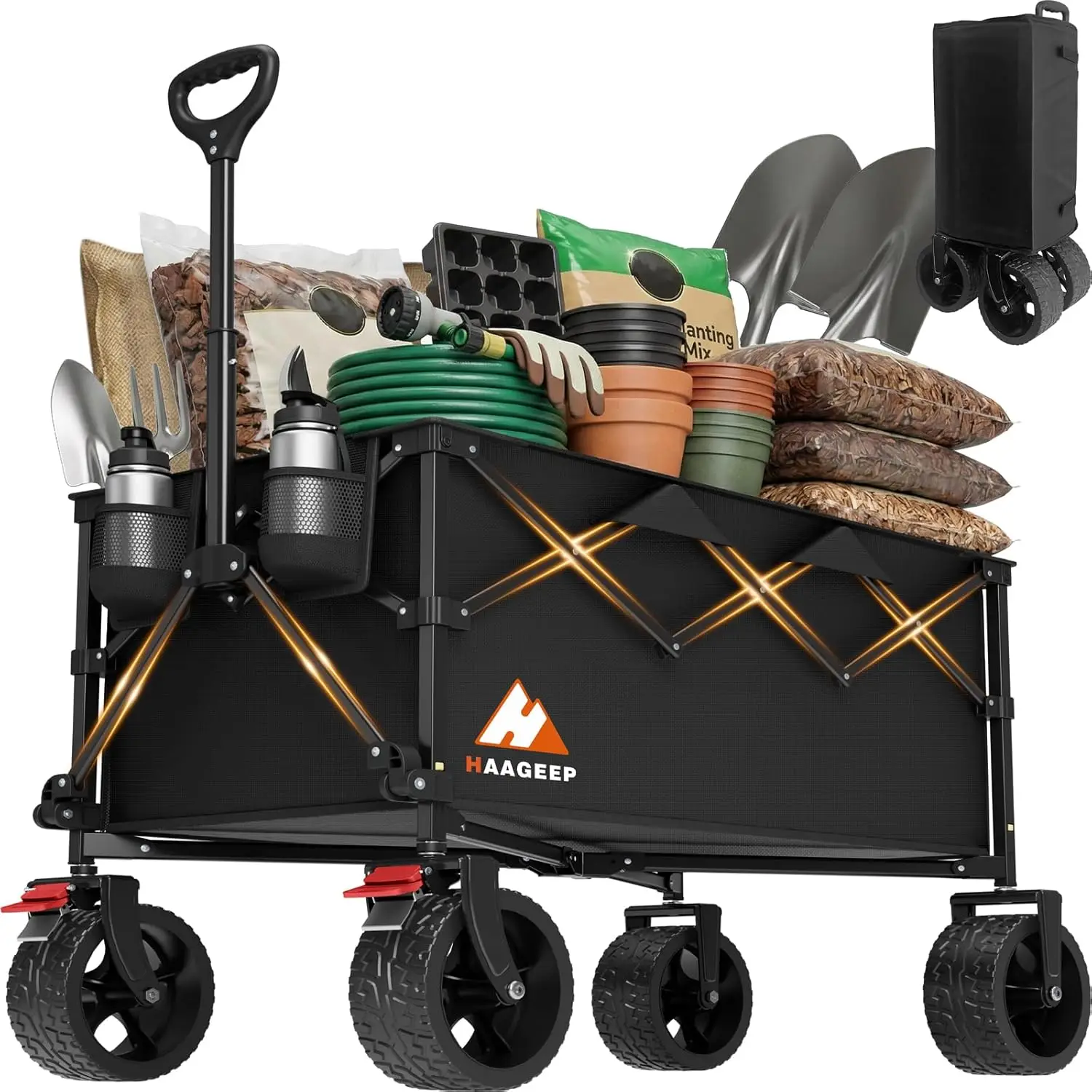 Foldable Heavy-Duty Wagon Cart with Wheels for Grocery, Camping, and Outdoor Use - Black 200L
Foldable Heavy-Duty Wagon Cart with Wheels for Grocery, Camping, and Outdoor Use - Black 200L