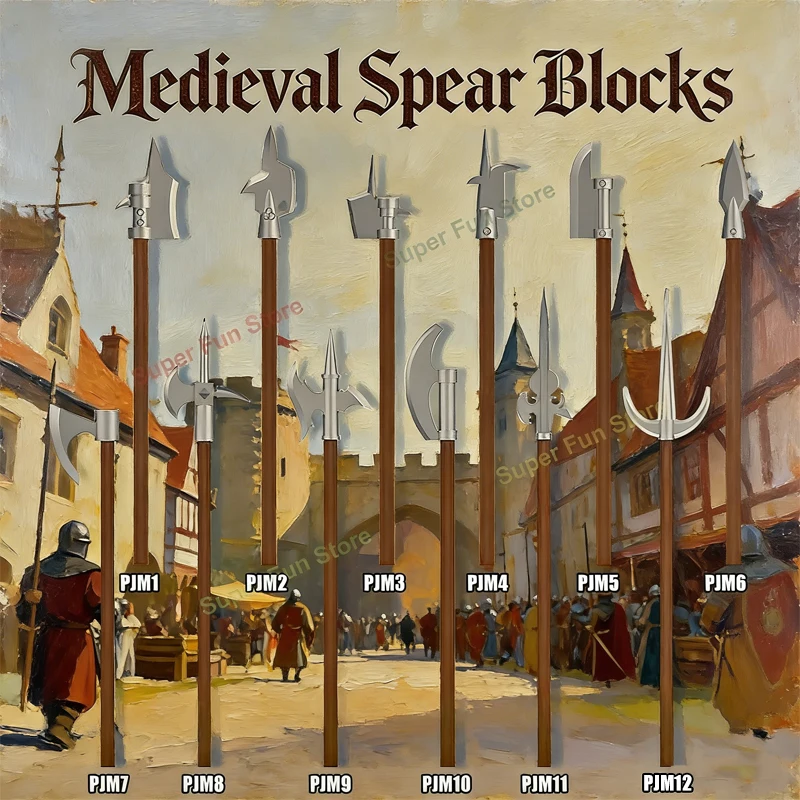 MOC Medieval Castle Spear Blocks Knight Building Blocks Military Army Infantry Warrior Figures Accessories DIY Bricks Toys Gifts
MOC Medieval Castle Spear Blocks Knight Building Blocks Military Army Infantry Warrior Figures Accessories DIY Bricks Toys Gifts