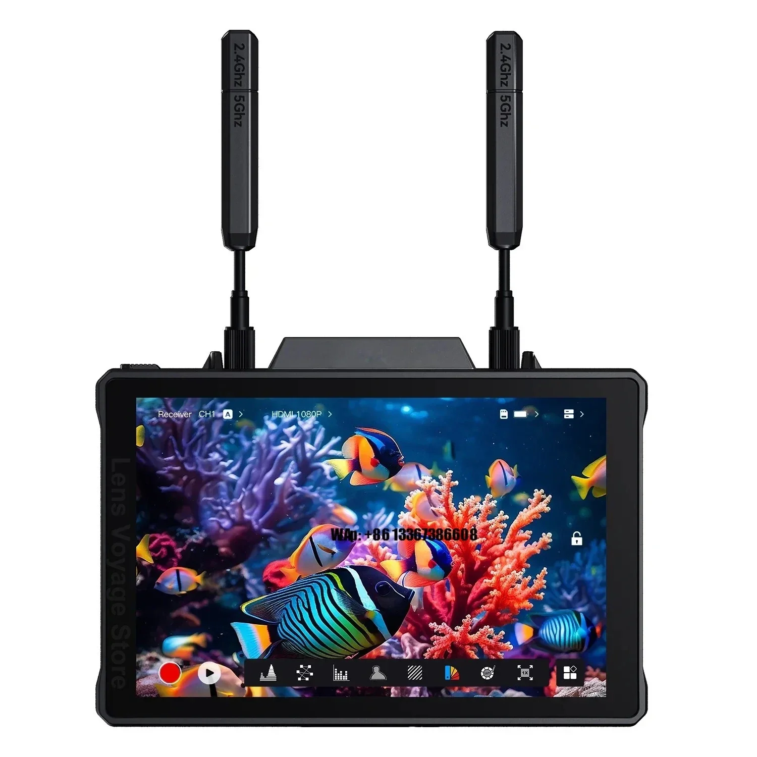 7 Wireless Video Transmitter Receiver 7" Field 400m Range 60ms Latency 2.4GHz & 5GHz Dual Band
7 Wireless Video Transmitter Receiver 7" Field 400m Range 60ms Latency 2.4GHz & 5GHz Dual Band