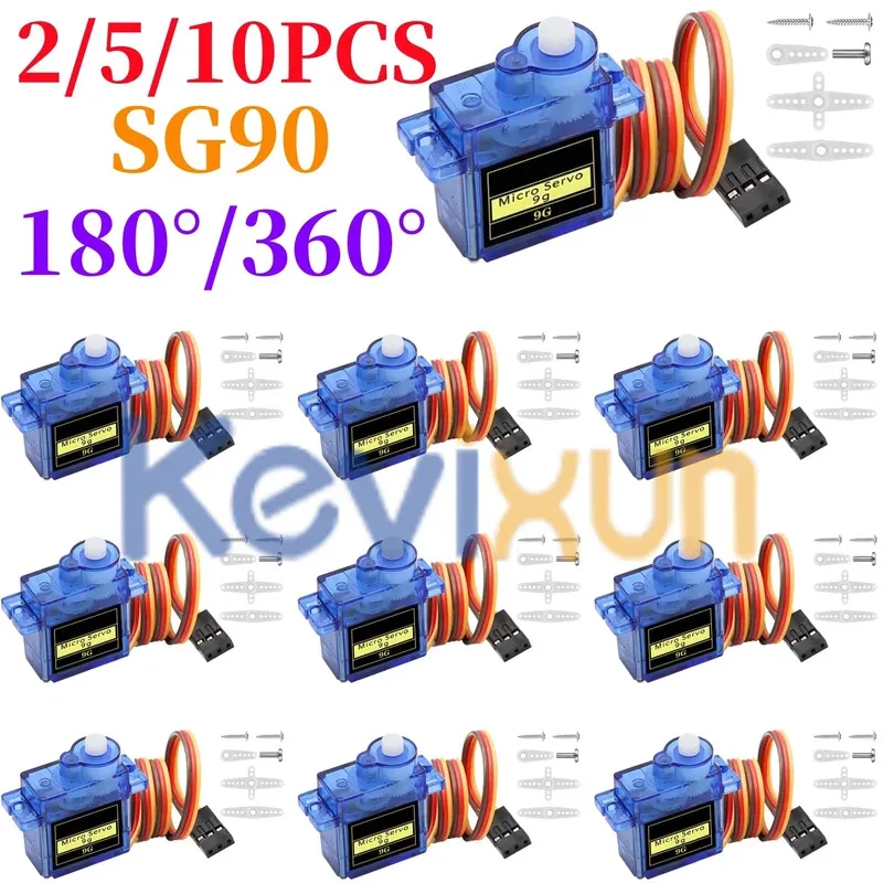 2/5/10 PCS SG90 9G Micro Servo Motor Control for RC Robot Arm Servomotor Toy Airplane Helicopter Aircraft Models 180°/360°
2/5/10 PCS SG90 9G Micro Servo Motor Control for RC Robot Arm Servomotor Toy Airplane Helicopter Aircraft Models 180°/360°