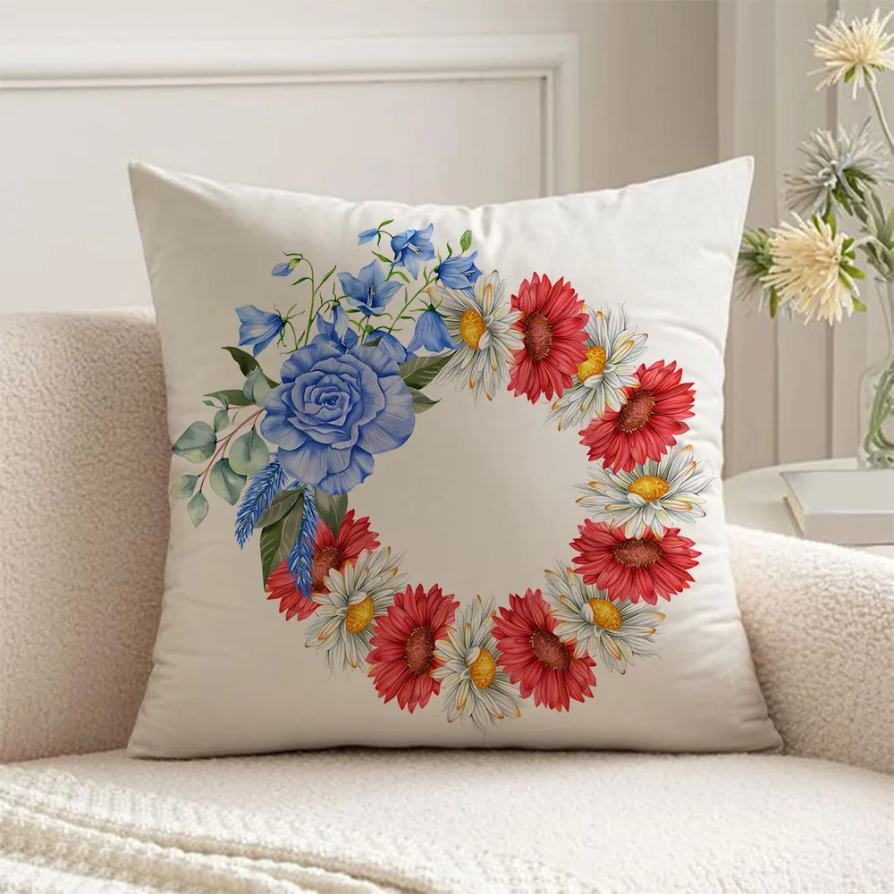 Independence Day pillowcase July 4th pillow cases 45x45 cushions cover flower pattern home and decoration
Independence Day pillowcase July 4th pillow cases 45x45 cushions cover flower pattern home and decoration