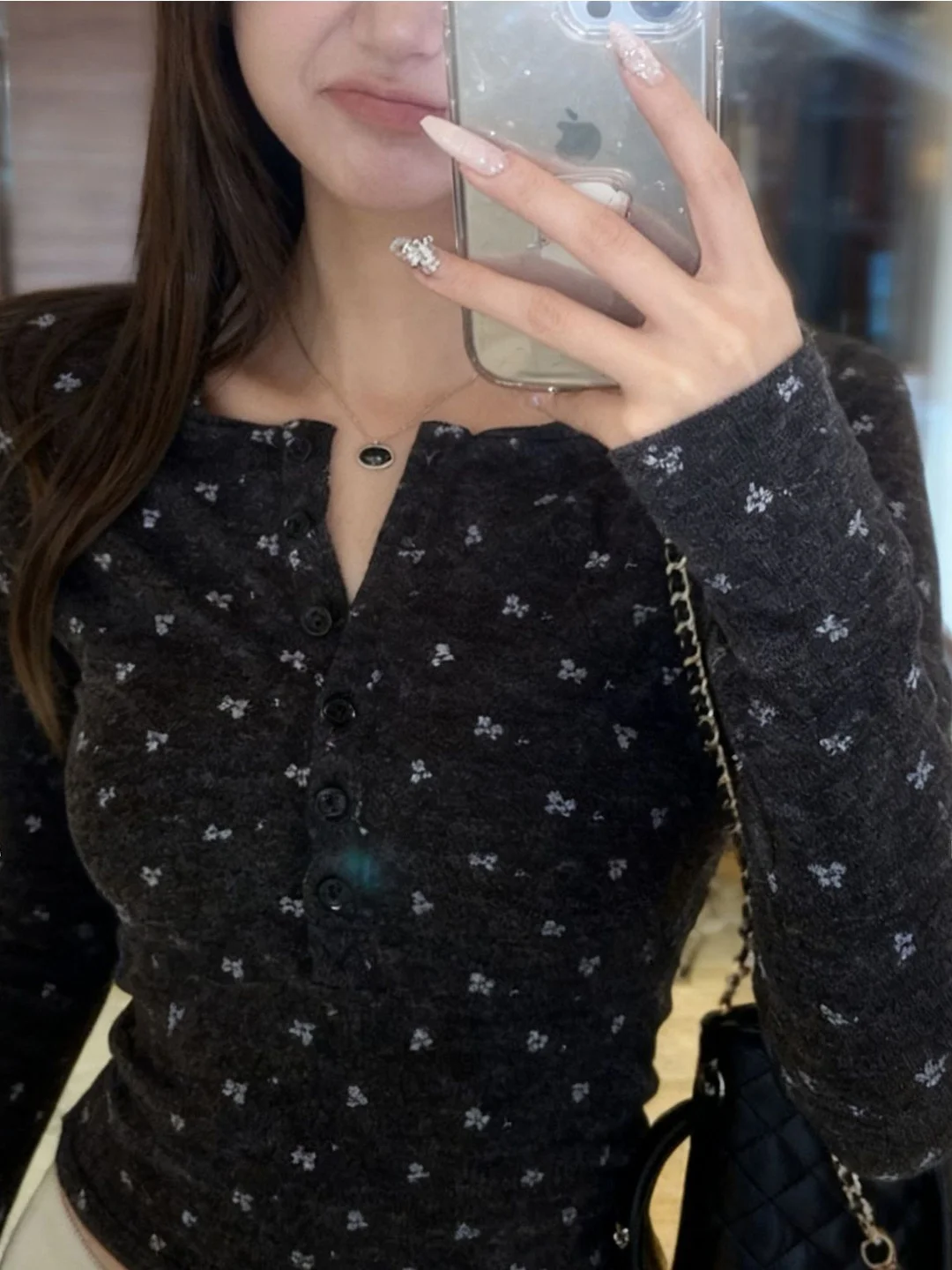 Sweet Cool Long Sleeve Henry Collar T-Shirt Women's Slim Fit Autumn Winter Unique Base Shirt Floral Print Korean Style Top
Sweet Cool Long Sleeve Henry Collar T-Shirt Women's Slim Fit Autumn Winter Unique Base Shirt Floral Print Korean Style Top