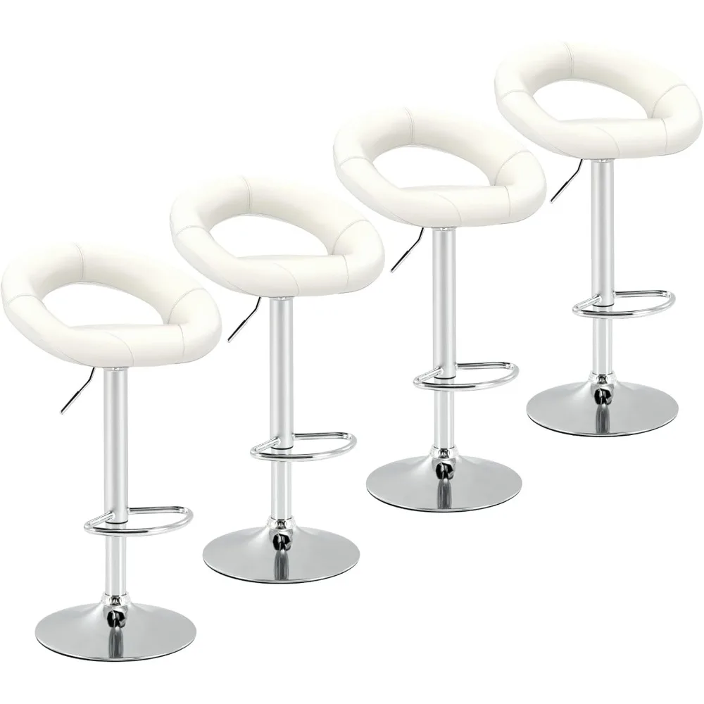 Swivel Bar Stools Set of 4, Height Adjustable Bar Chairs with Hollow Back & Footrest, Modern PU Leather Counter Height Stools w
Swivel Bar Stools Set of 4, Height Adjustable Bar Chairs with Hollow Back & Footrest, Modern PU Leather Counter Height Stools w
