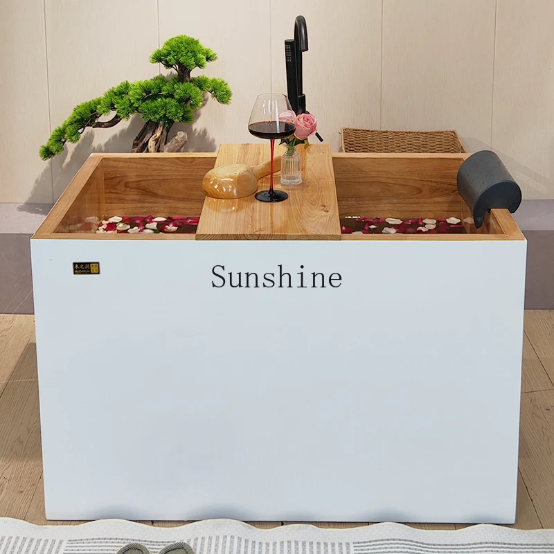Wooden bathtub Small apartment soaking bath Household sitting independent mini Japanese adult bucket
Wooden bathtub Small apartment soaking bath Household sitting independent mini Japanese adult bucket