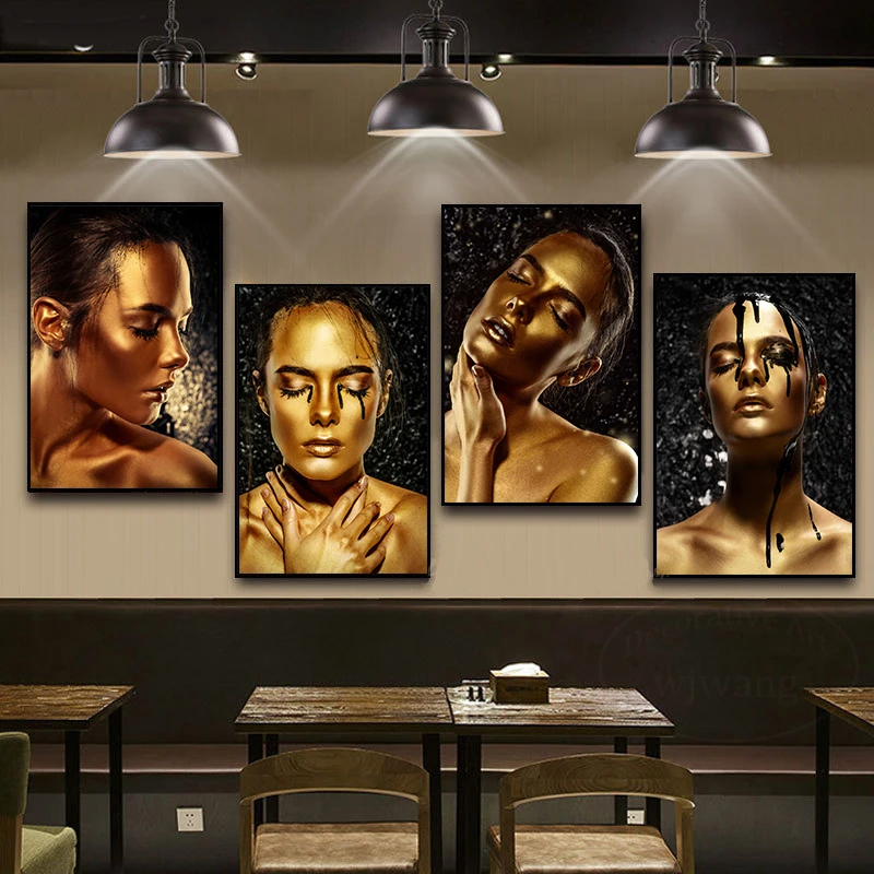 Golden Woman Portrait Wall Art Pictures Canvas Painting Nordic Style Sexy Woman Posters and Prints For Living Room Home Decor
Golden Woman Portrait Wall Art Pictures Canvas Painting Nordic Style Sexy Woman Posters and Prints For Living Room Home Decor