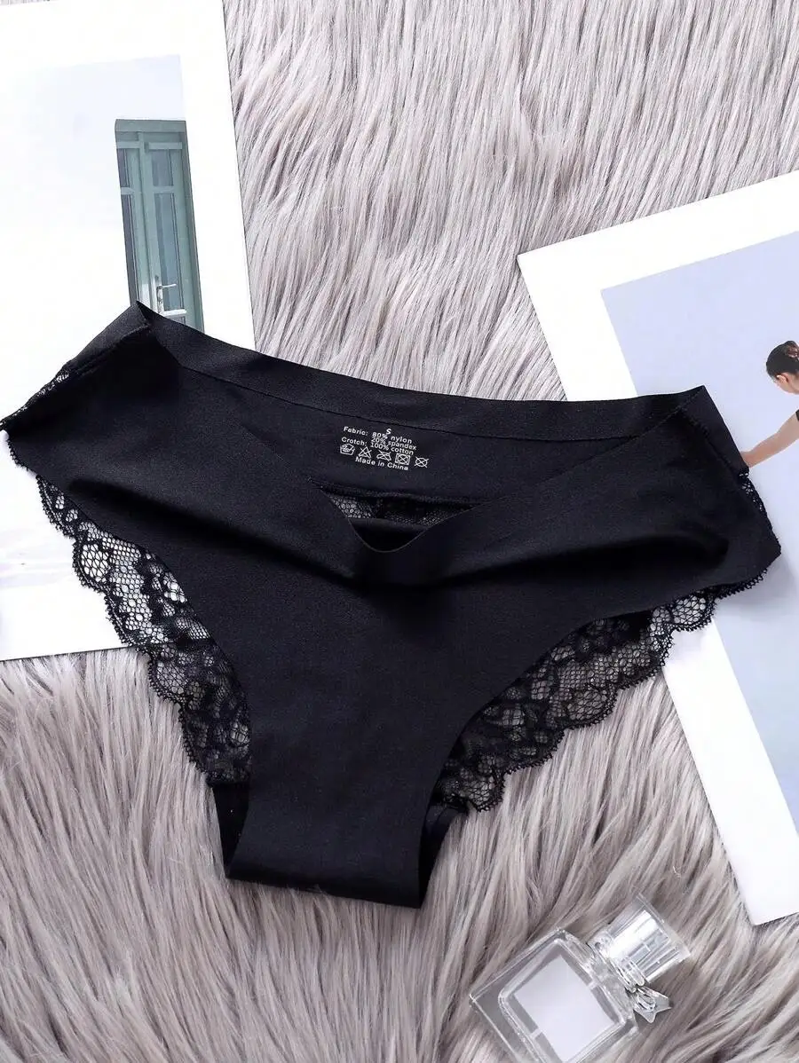 4 Pcs Women Seamless Lace Briefs Comfortable Ice Silk Panties
4 Pcs Women Seamless Lace Briefs Comfortable Ice Silk Panties