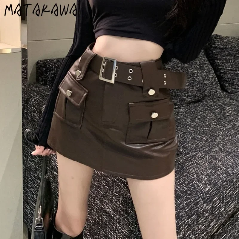 Matakawa Y2k Sexy Club PU Skirts Women Autumn Winter A-line Vintage Faldas Mujer Korean Fashion Y2k High Waist Mini Skirt
Matakawa Y2k Sexy Club PU Skirts Women Autumn Winter A-line Vintage Faldas Mujer Korean Fashion Y2k High Waist Mini Skirt