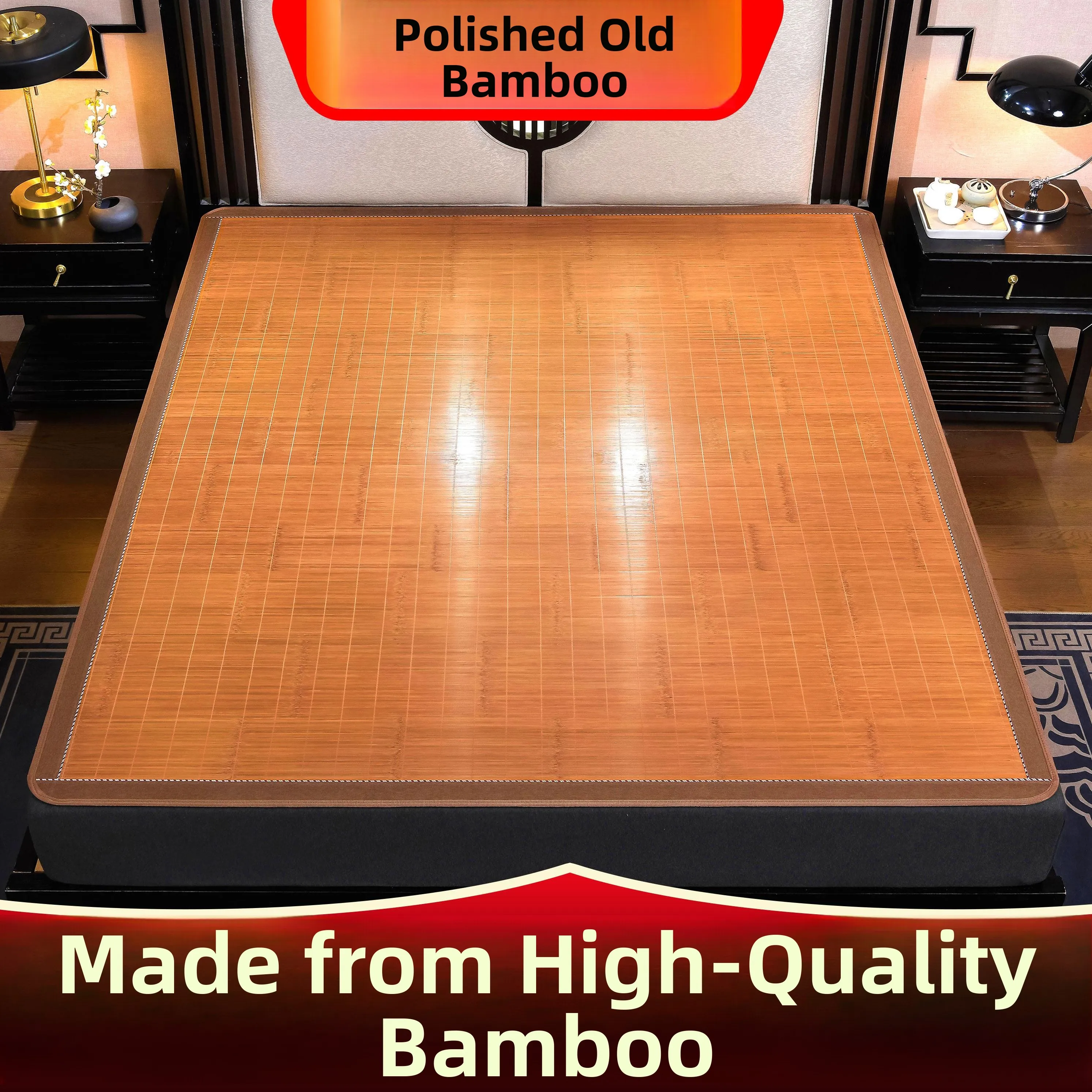 Modern Chinese Style Bamboo Cooling Mat Foldable Breathable Antibacterial Bed Mat 150x190cm Size for General Adults
Modern Chinese Style Bamboo Cooling Mat Foldable Breathable Antibacterial Bed Mat 150x190cm Size for General Adults
