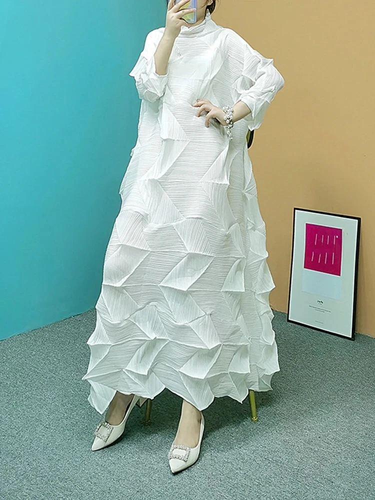 Miyake модная повседневная юбка с баской, однотонные плиссированные женские платья с высоким воротом, свободные, большие размеры 202, новинка весны и лета
Miyake модная повседневная юбка с баской, однотонные плиссированные женские платья с высоким воротом, свободные, большие размеры 202, новинка весны и лета