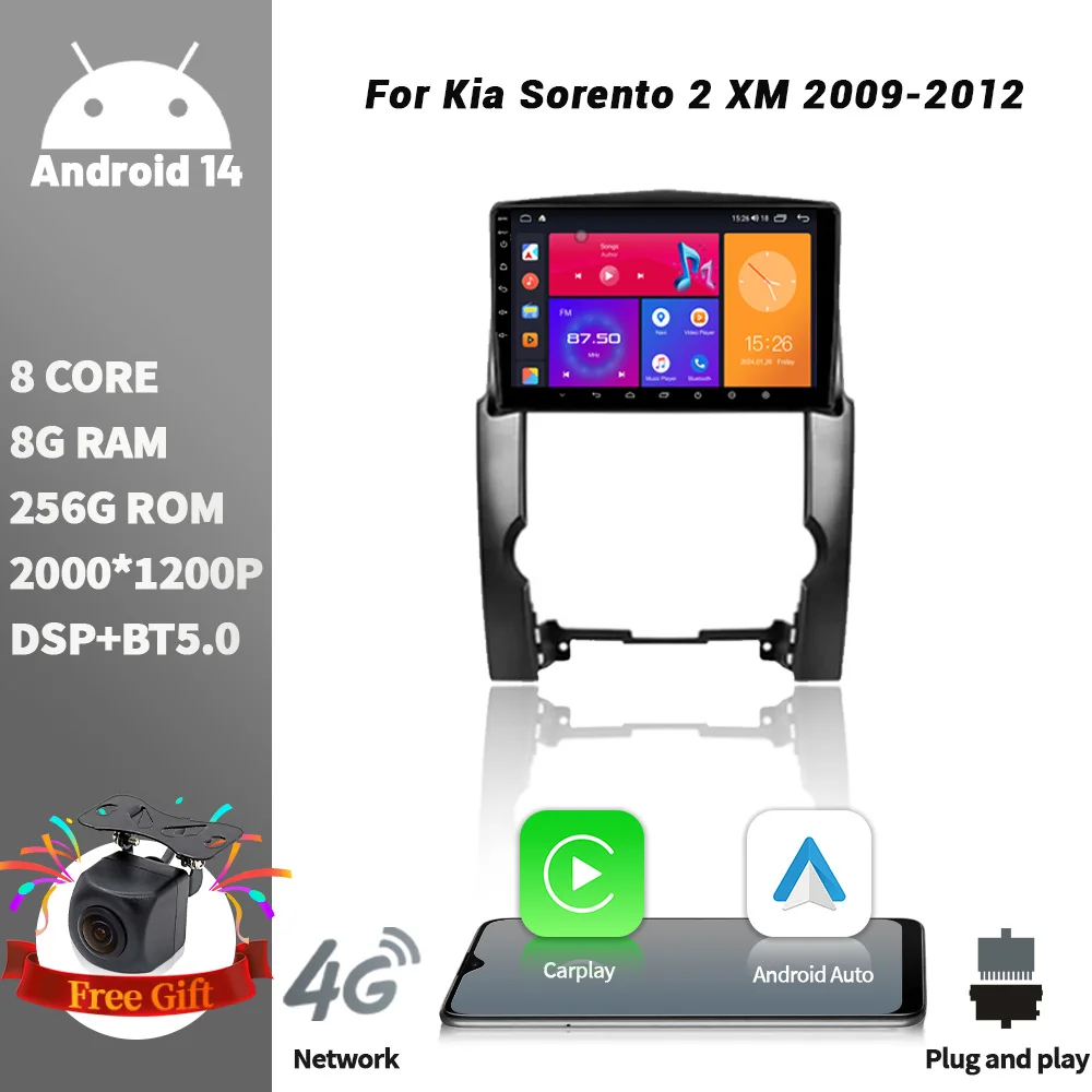 Wireless CarPlay Screen Stereo Android For Kia Sorento 2 XM 2009-2012 WIFI GPS 2DIN Car Radio Multimedia Player Navigation
Wireless CarPlay Screen Stereo Android For Kia Sorento 2 XM 2009-2012 WIFI GPS 2DIN Car Radio Multimedia Player Navigation