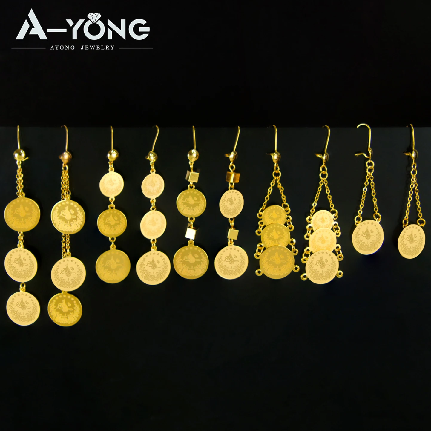 Turkish Coins Long Earrings 21k Gold Plated Arabic Islamic Fashion Drop Earring Middle East Women Bridal Party Jewelry Gifts
Turkish Coins Long Earrings 21k Gold Plated Arabic Islamic Fashion Drop Earring Middle East Women Bridal Party Jewelry Gifts