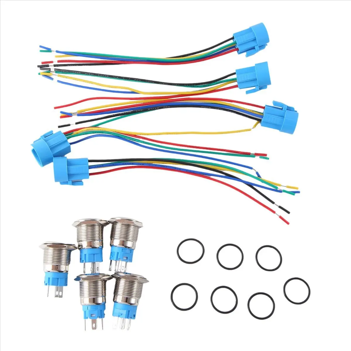 5PCS Metal Push Button Switch 12v 19mm Ring Lamp Power Symbol Waterproof LED Light Self Lock Reset with Connector
5PCS Metal Push Button Switch 12v 19mm Ring Lamp Power Symbol Waterproof LED Light Self Lock Reset with Connector