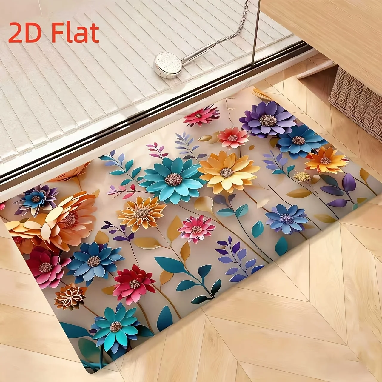 2D Flat Bath Mat Non Slip Shower Floor Mat Floral Pattern Super Absorbent for Tub Laundry Bathroom Decor with Non Slip Backing
2D Flat Bath Mat Non Slip Shower Floor Mat Floral Pattern Super Absorbent for Tub Laundry Bathroom Decor with Non Slip Backing