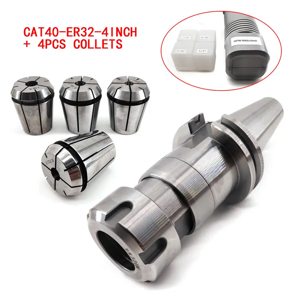 4-Inch CAT40-ER32 Floating Tap Holder Chucks W/ 4Pcs Collets For CNC Machine
4-Inch CAT40-ER32 Floating Tap Holder Chucks W/ 4Pcs Collets For CNC Machine