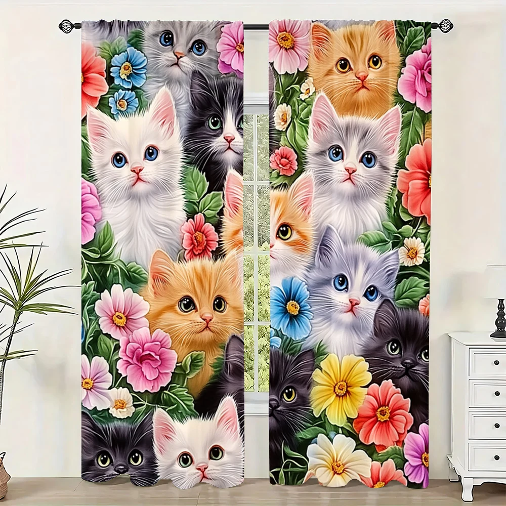 2Pc Cute Cartoon Cat Window Curtains Perfect Decoration For Home Decor Window Treatment For Bedroom Office Kitchen Living Room
2Pc Cute Cartoon Cat Window Curtains Perfect Decoration For Home Decor Window Treatment For Bedroom Office Kitchen Living Room
