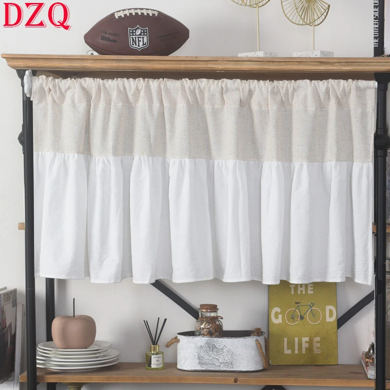Solid Beige and White Stitching Cotton Short Curtains Living Room Japanese Rural Linen Half Curtain Cloth for Kitchen #A253
Solid Beige and White Stitching Cotton Short Curtains Living Room Japanese Rural Linen Half Curtain Cloth for Kitchen #A253