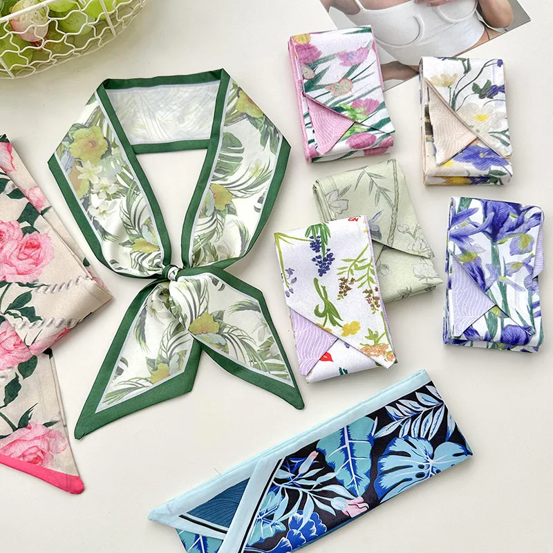 3 pieces shipped at random, long hair ribbons for women, new minimalist floral fresh literary double-layer satin small neck scarves, neck-protecting long silk scarves and streamers
3 pieces shipped at random, long hair ribbons for women, new minimalist floral fresh literary double-layer satin small neck scarves, neck-protecting long silk scarves and streamers