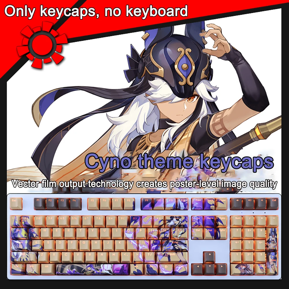 108 Keys Genshin Impact Keycaps Cyno Keycaps PBT Dye Subbed Cherry Backlit Keycaps Anime Key Caps For ANSI 61 87 104 108 Layout
108 Keys Genshin Impact Keycaps Cyno Keycaps PBT Dye Subbed Cherry Backlit Keycaps Anime Key Caps For ANSI 61 87 104 108 Layout