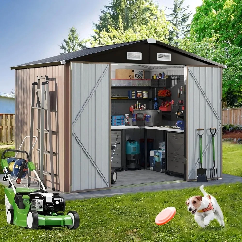 8x6 FT Outdoor Storage Shed with Air Vent & Lockable Doors, Durable Metal Outside Storage for Garden, Patio and Backyard, Water
8x6 FT Outdoor Storage Shed with Air Vent & Lockable Doors, Durable Metal Outside Storage for Garden, Patio and Backyard, Water
