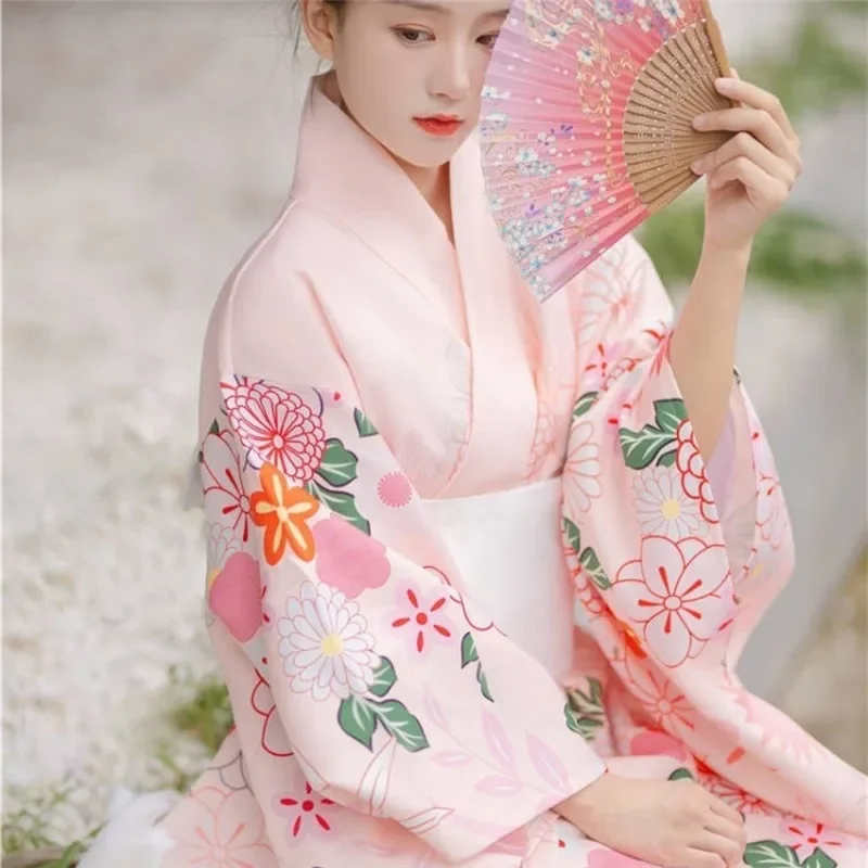 Women Traditional Japanese Kimono With Obi Sakura Print Robe Gown Party Cosplay Costume Stage Performing Photo Shooting Wear
Women Traditional Japanese Kimono With Obi Sakura Print Robe Gown Party Cosplay Costume Stage Performing Photo Shooting Wear