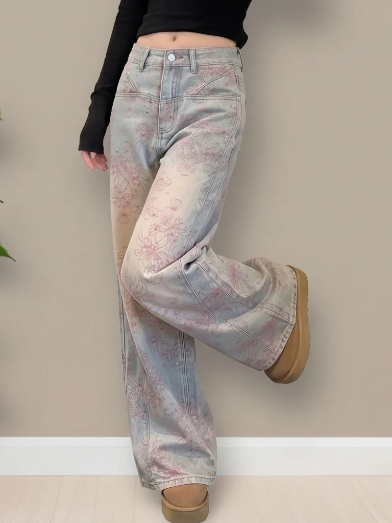 Retro High Waist Slimming Embroidered Rhinestone Denim Pants Women Loose Tummy Covering Wide Leg Casual Jeans Summer New
Retro High Waist Slimming Embroidered Rhinestone Denim Pants Women Loose Tummy Covering Wide Leg Casual Jeans Summer New
