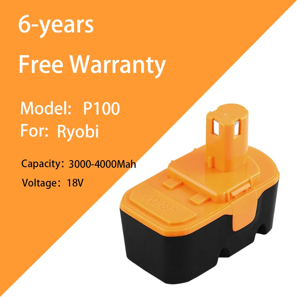 Настоящий аккумулятор большой емкости, замена аккумулятора Ryobi 18 В, Ni-MH аккумулятор для электроинструмента P100/BPP1813/CW1800
Настоящий аккумулятор большой емкости, замена аккумулятора Ryobi 18 В, Ni-MH аккумулятор для электроинструмента P100/BPP1813/CW1800