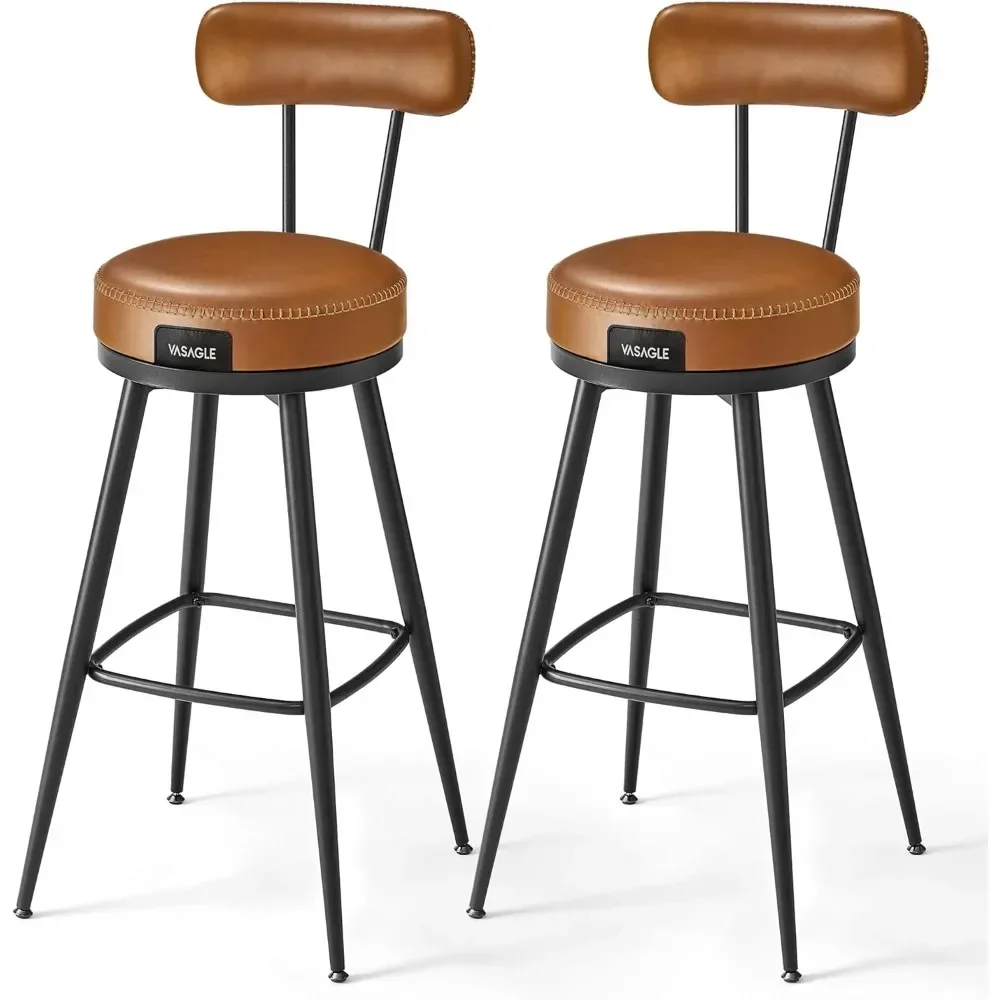 Collection - Bar Stools Set of 2, Bar Height Swivel Bar Stools with Back, Synthetic Leather with Stitching
Collection - Bar Stools Set of 2, Bar Height Swivel Bar Stools with Back, Synthetic Leather with Stitching
