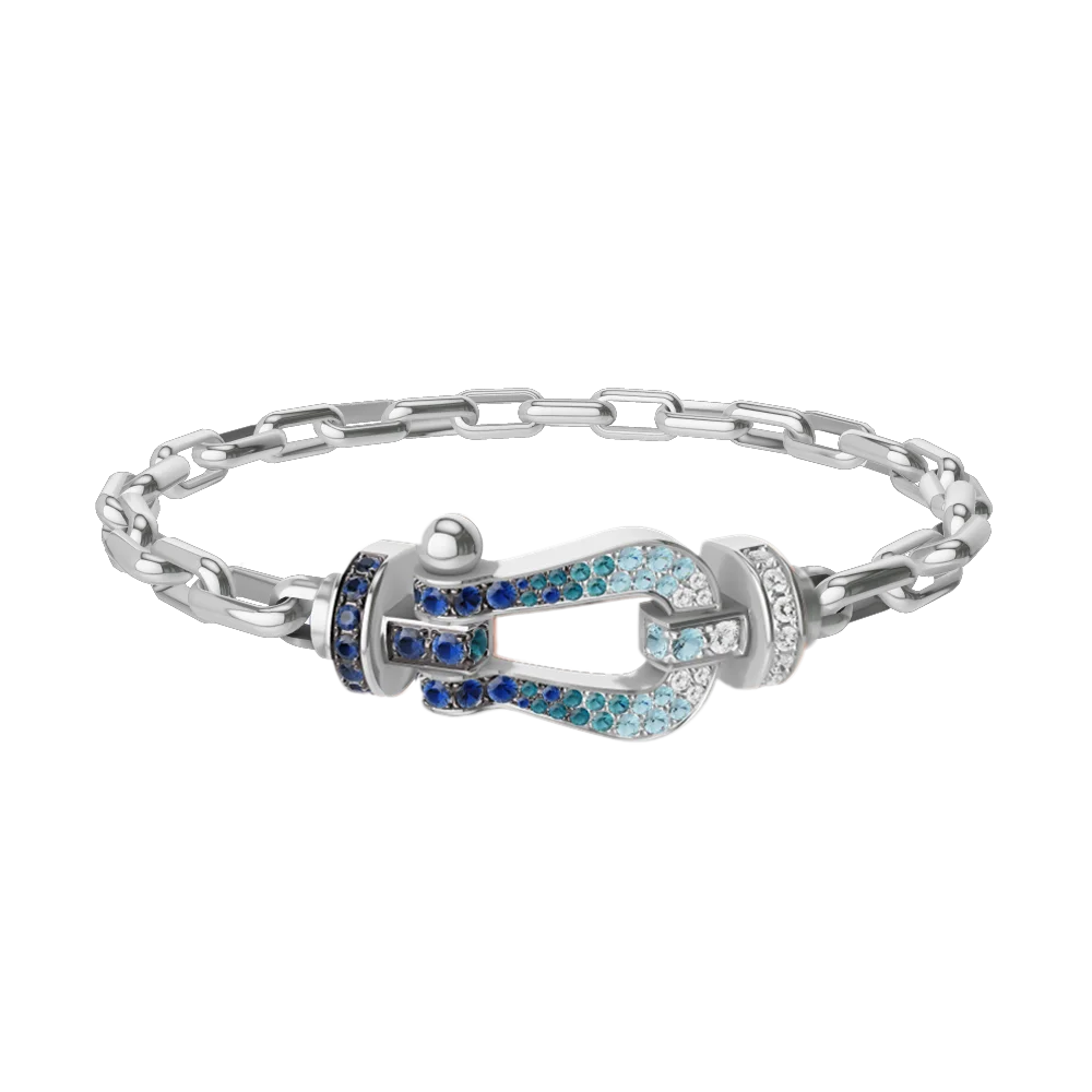 Large-sized horse-shoe chain bracelet
Large-sized horse-shoe chain bracelet