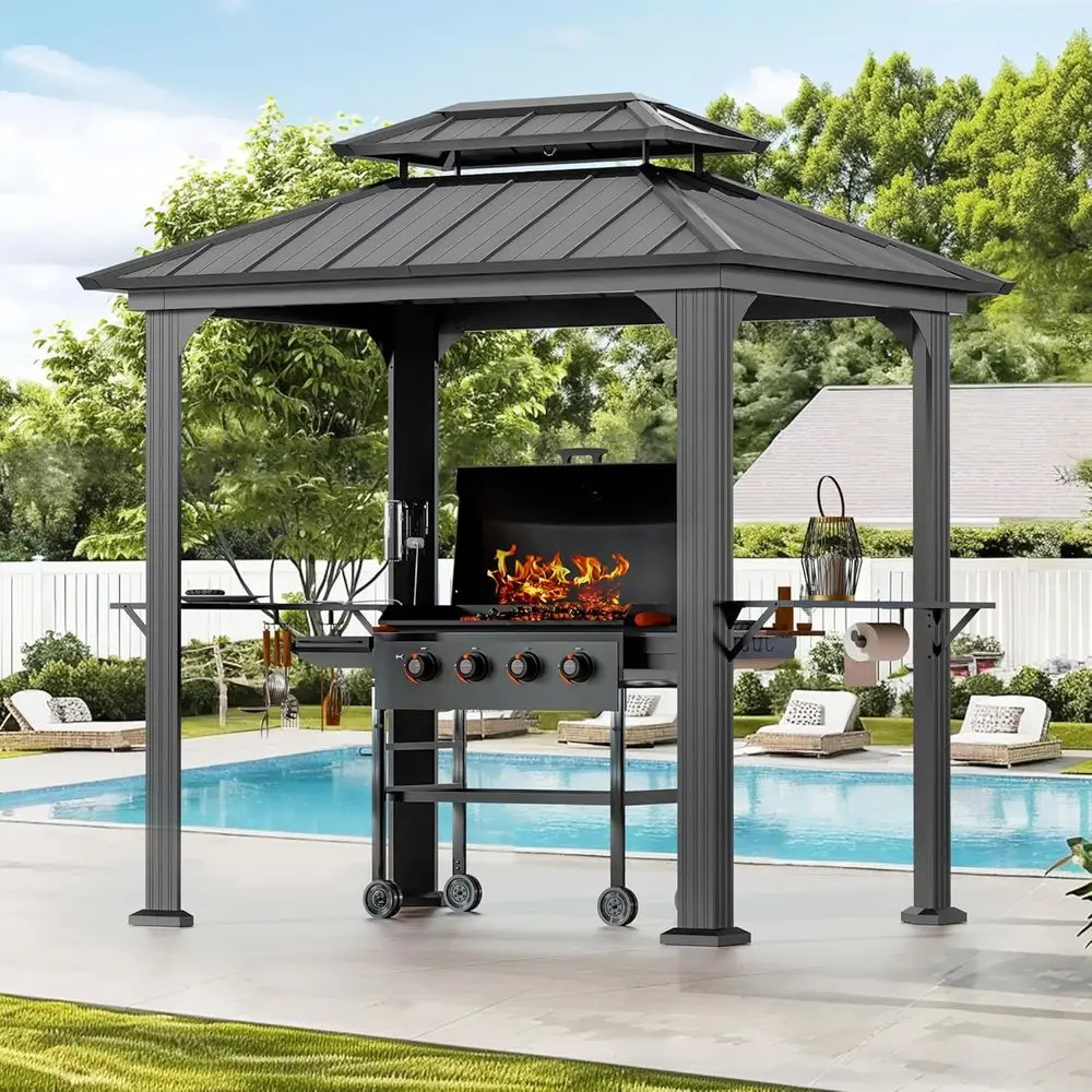 ern Shade 6' X 8' Grill Gazebo, Hardtop BBQ Gazebos with Shelves and Ceiling Hook, Outdoor Grill Gazebo with Galvanized Steel Ro
ern Shade 6' X 8' Grill Gazebo, Hardtop BBQ Gazebos with Shelves and Ceiling Hook, Outdoor Grill Gazebo with Galvanized Steel Ro