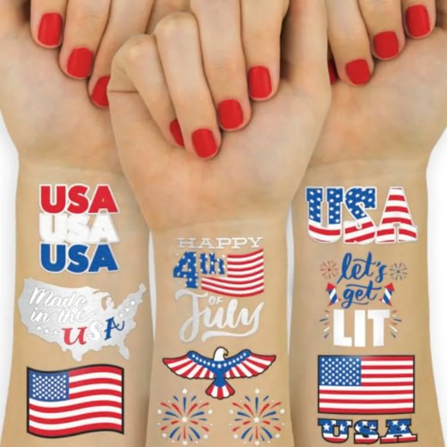 Fourth of July Decorations Temporary Tattoos - 30 styles America, Red White and Blue Party Supplies, 4th of July, USA, Memorial
Fourth of July Decorations Temporary Tattoos - 30 styles America, Red White and Blue Party Supplies, 4th of July, USA, Memorial