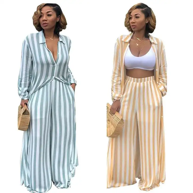 KG222 Women's Casual Striped Loose Long irt Wide Leg Pants Set Spring Faion Comfortable Breathable Outfit
KG222 Women's Casual Striped Loose Long irt Wide Leg Pants Set Spring Faion Comfortable Breathable Outfit