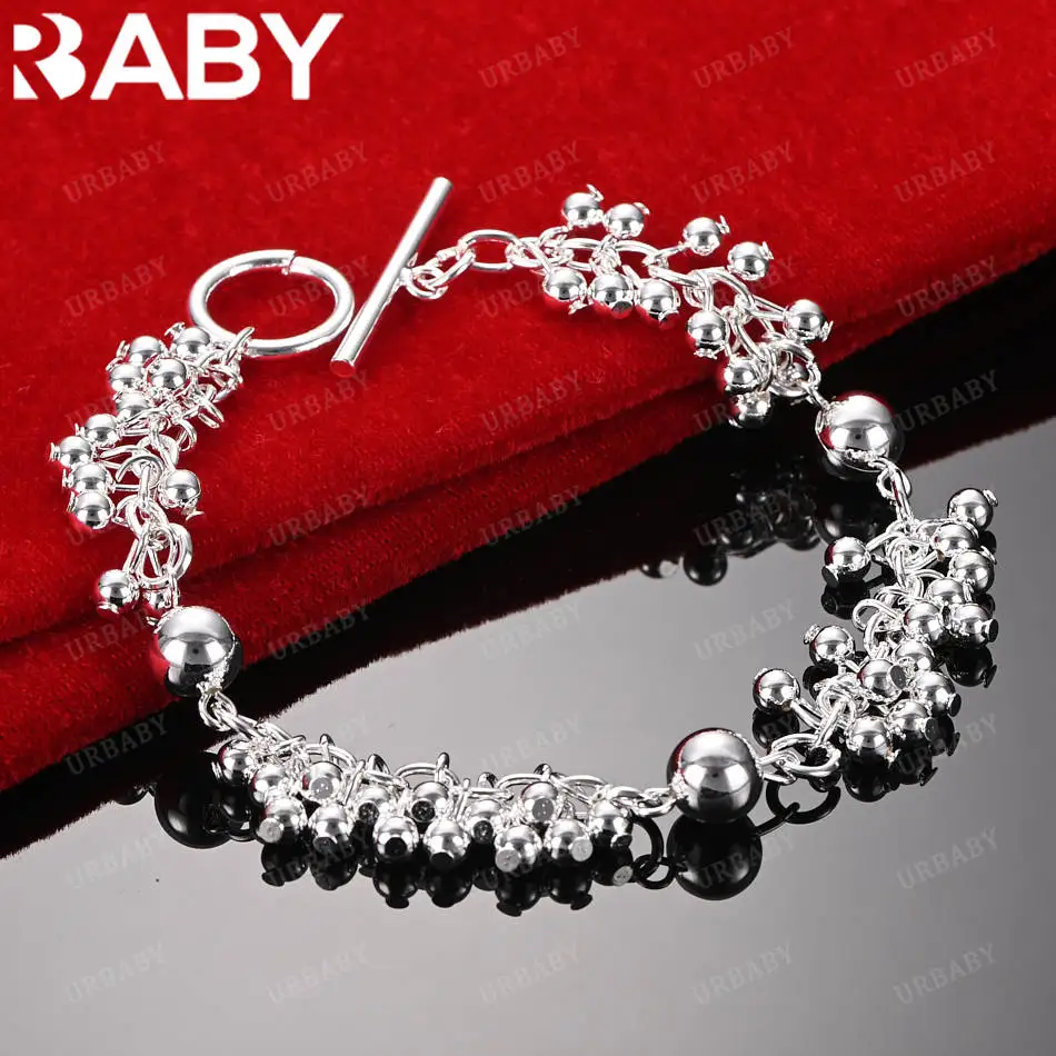 URBABY 925 Sterling Silver Round Beads Bracelets For Women Men Anniversary Gift Popular Wild Fashion Romantic Jewelry
URBABY 925 Sterling Silver Round Beads Bracelets For Women Men Anniversary Gift Popular Wild Fashion Romantic Jewelry