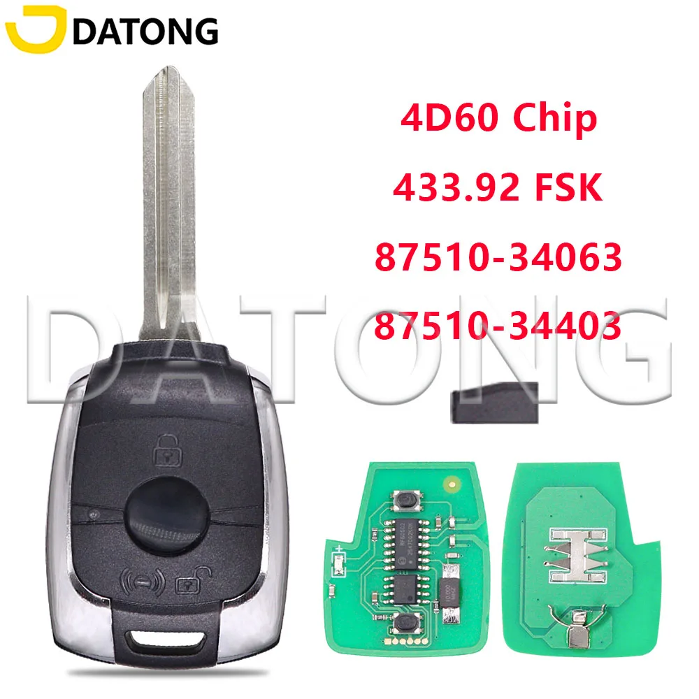 Datong 4D60 Chip 87510-34403 433.92 MHz Car Key For Ssangyong Actyon Korando Kyron Rexton Actyon Kyron Korando Stavic Tivoli
Datong 4D60 Chip 87510-34403 433.92 MHz Car Key For Ssangyong Actyon Korando Kyron Rexton Actyon Kyron Korando Stavic Tivoli