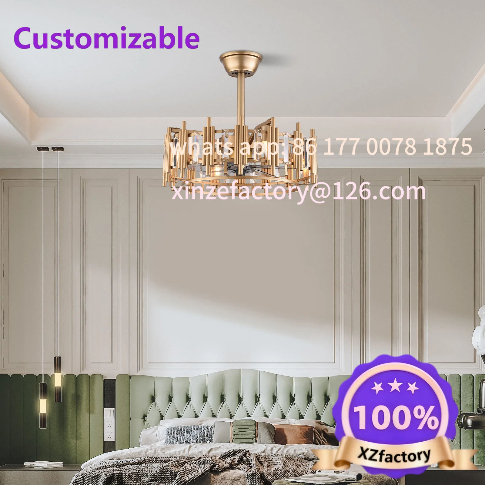Customizable 20'' Gold Caged Ceiling Fan with Lights and Remote Farmhouse 3-Speed Fandelier Pendant Light Modern Enclosed Crysta
Customizable 20'' Gold Caged Ceiling Fan with Lights and Remote Farmhouse 3-Speed Fandelier Pendant Light Modern Enclosed Crysta