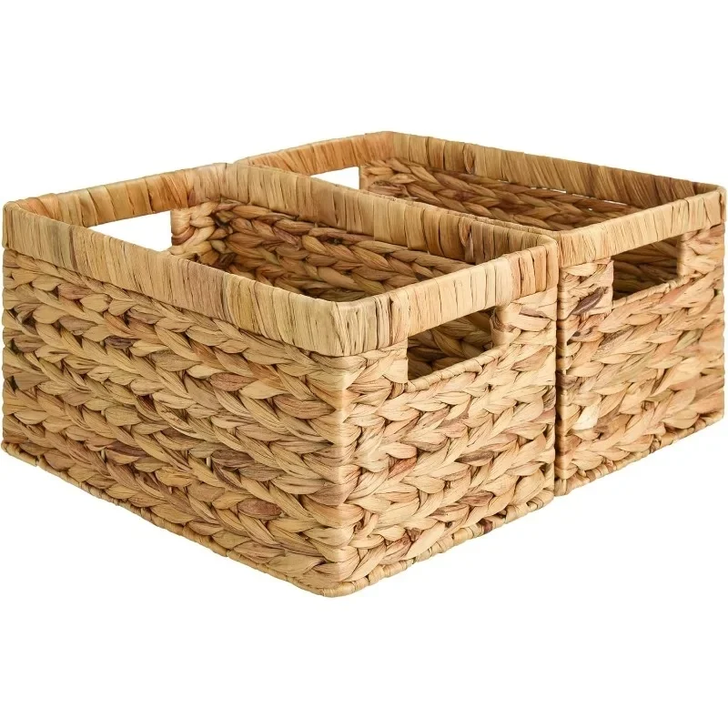 Medium Water Hyacinth Wicker Storage Baskets with Built-in Handles (2-Pack) for Organizing
Medium Water Hyacinth Wicker Storage Baskets with Built-in Handles (2-Pack) for Organizing
