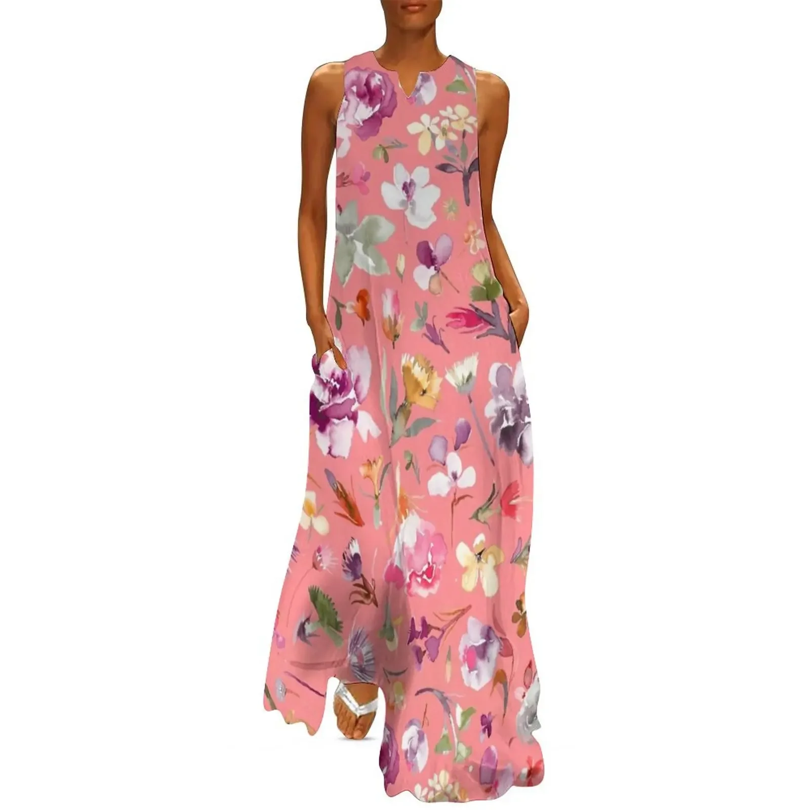 Summer flower buds - Small flowers botanical - Coral pink yellow garden Long Dress Woman clothing Women long dress Dress
Summer flower buds - Small flowers botanical - Coral pink yellow garden Long Dress Woman clothing Women long dress Dress
