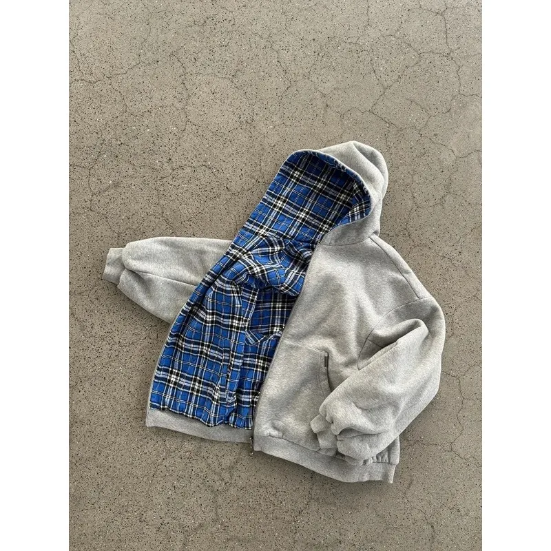 2026 Fashion Simple Gray Double-Sided Oversized Zipper Hoodie Women's Y2K New Harajuku Gothic Casual Couple Street Wear
2026 Fashion Simple Gray Double-Sided Oversized Zipper Hoodie Women's Y2K New Harajuku Gothic Casual Couple Street Wear