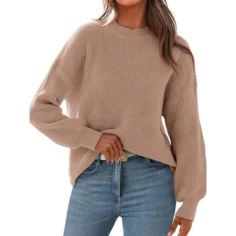 Oversized Ribbed Sweater round Neck Knitwear Cross-Border Large Size Comfortable Fit Women's Fashion Spring Collection
Oversized Ribbed Sweater round Neck Knitwear Cross-Border Large Size Comfortable Fit Women's Fashion Spring Collection