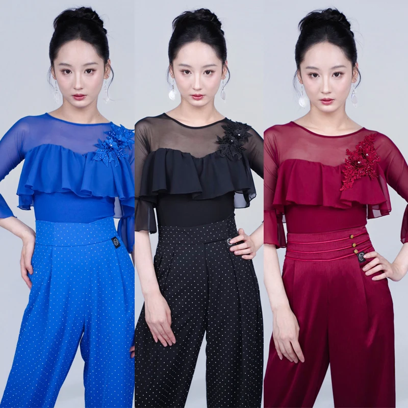 New Adults Waltz Modern Dancing Tops Women'S Ruffled Ballroom Dance Competition Top Female Latin Dance Practice Wear SL16022
New Adults Waltz Modern Dancing Tops Women'S Ruffled Ballroom Dance Competition Top Female Latin Dance Practice Wear SL16022