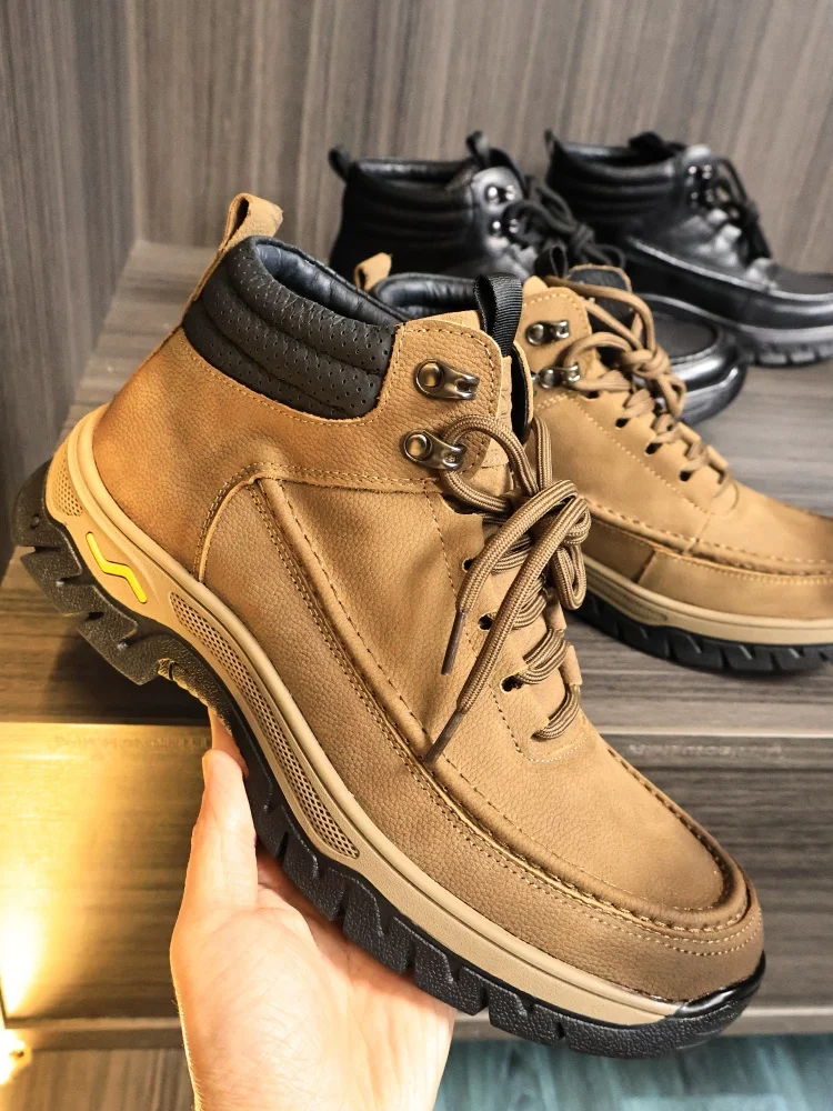 Retro Dyeing Process Heavy Duty Washed Litchi Grain Leather Anti-Slip Mid-Calf Workwear Boots Men Casual Fashion Shoes
Retro Dyeing Process Heavy Duty Washed Litchi Grain Leather Anti-Slip Mid-Calf Workwear Boots Men Casual Fashion Shoes