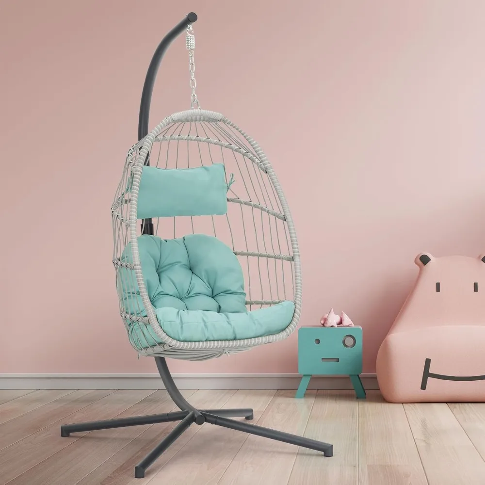 Egg Chair with Stand Indoor Outdoor Swing Egg Chair, Patio Wicker Hanging Chair with Stand Hammock Egg Chairs with UV Resistant
Egg Chair with Stand Indoor Outdoor Swing Egg Chair, Patio Wicker Hanging Chair with Stand Hammock Egg Chairs with UV Resistant