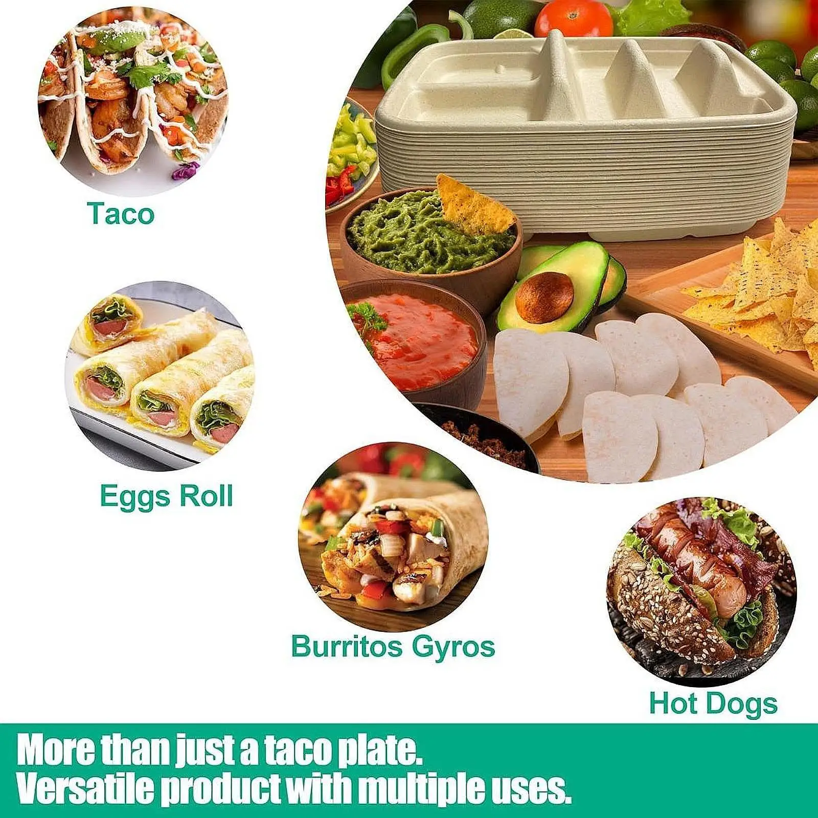 25Pcs Taco Holders Taco Plates Compact Kitchen Tool Serving Tray Shell Holder with Divider for Buffets Restaurant Cooking
25Pcs Taco Holders Taco Plates Compact Kitchen Tool Serving Tray Shell Holder with Divider for Buffets Restaurant Cooking