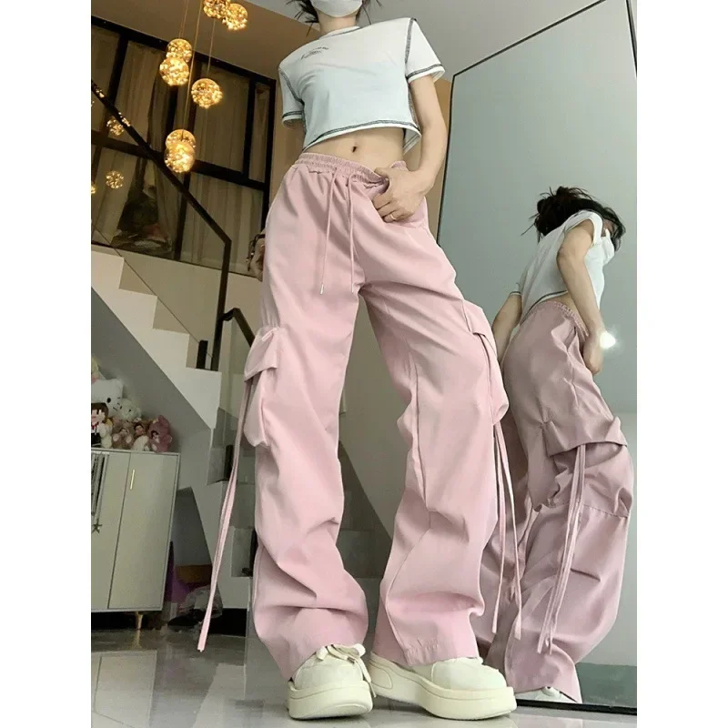 Korean Women's Baggy Causal Cargo Pants Fashion Solid High Waist Big Pockets Pants For Women Y2k Japan Streetwear Joggers
Korean Women's Baggy Causal Cargo Pants Fashion Solid High Waist Big Pockets Pants For Women Y2k Japan Streetwear Joggers