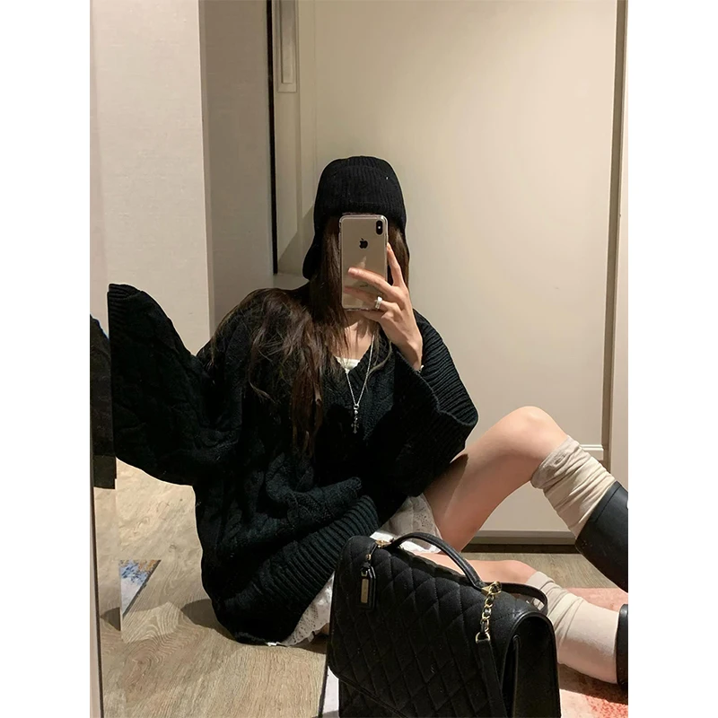 MEXZT черный вязаный кардиган женский Harajuku большой свитер с v-образным вырезом верхняя одежда корейский белый трикотаж джемперы с длинными рукавами новый
MEXZT черный вязаный кардиган женский Harajuku большой свитер с v-образным вырезом верхняя одежда корейский белый трикотаж джемперы с длинными рукавами новый